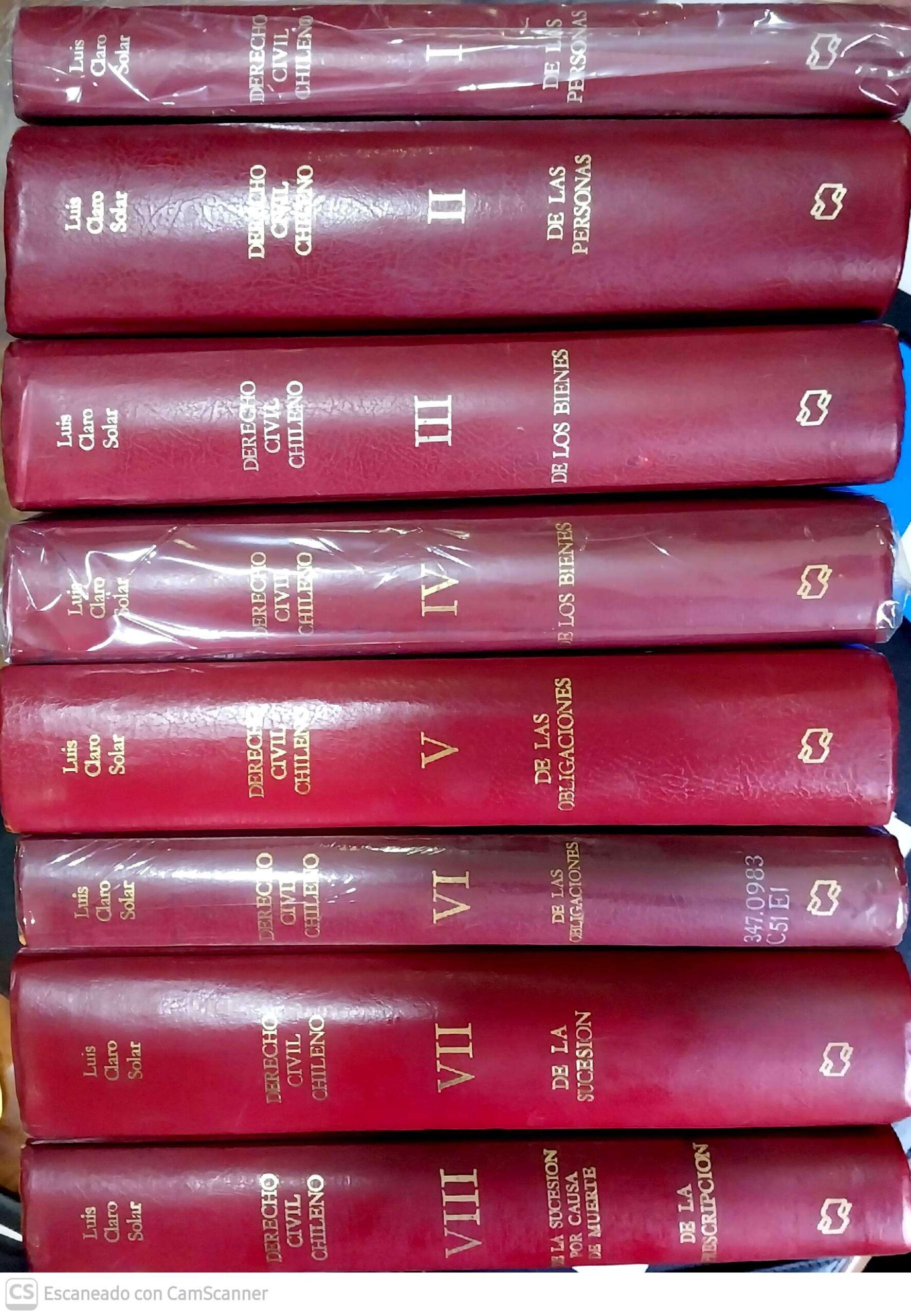 DERECHO CIVIL CHILENO - 8 Tomos - 17 Volumenes