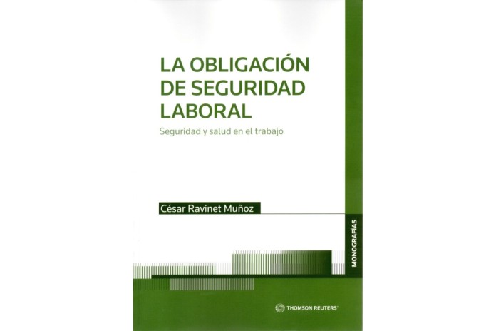 LA OBLIGACIÓN DE SEGURIDAD LABORAL - SEGURIDAD Y SALUD EN EL TRABAJO